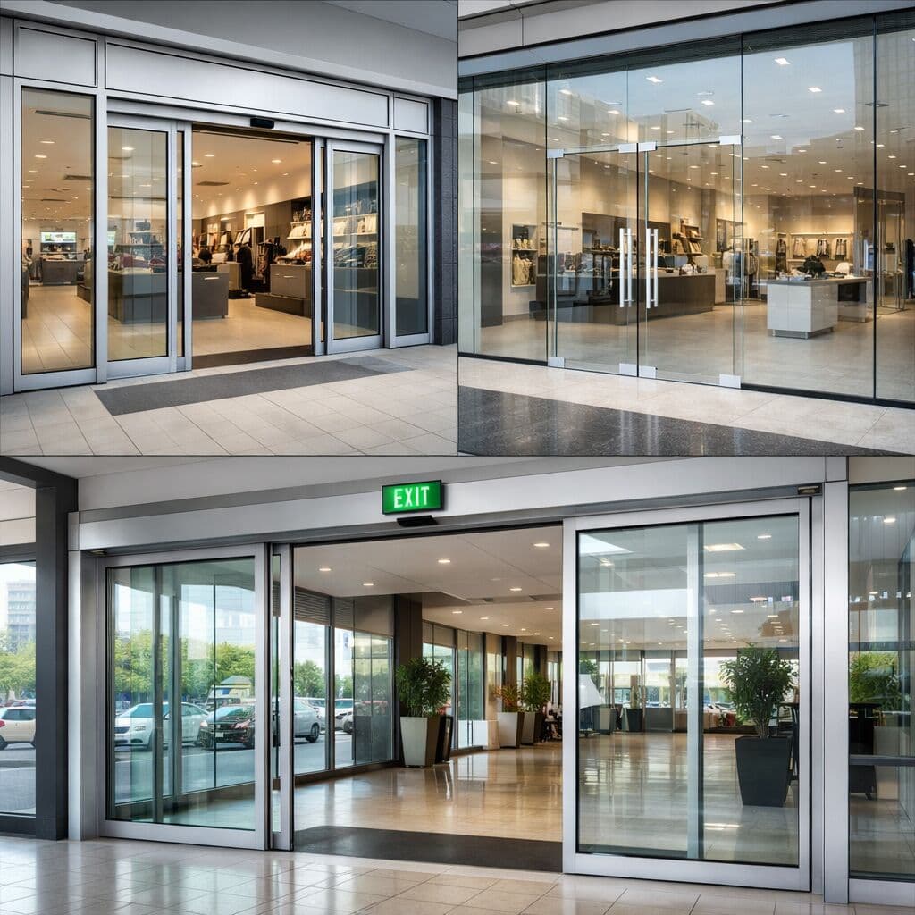 Glass shopfront automatic doors Essex